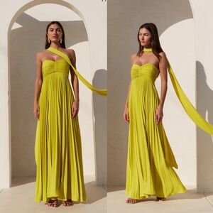 Dapheni Dress in Chartreuse | Elegant Yellow Maxi Dress